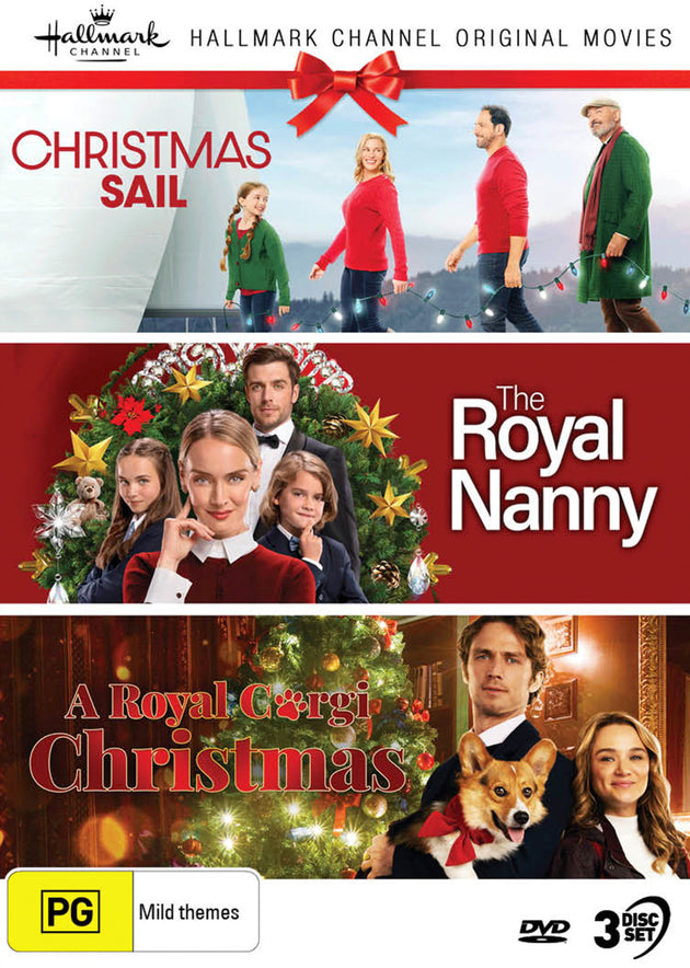 HALLMARK CHRISTMAS COLLECTION #29 (CHRISTMAS SAIL / THE ROYAL NANNY / A ROYAL CORGI CHRISTMAS)