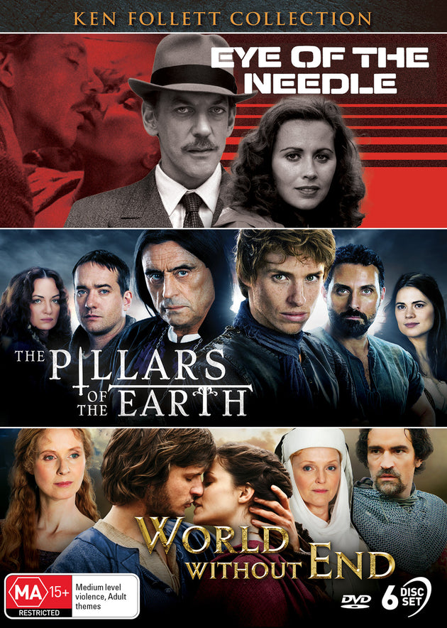 KEN FOLLETT COLLECTION: EYE OF THE NEEDLE / THE PILLARS OF THE EARTH / WORLD WITHOUT END