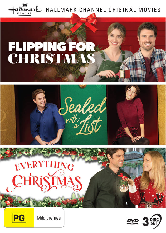 HALLMARK CHRISTMAS COLLECTION 41 (FLIPPING FOR CHRISTMAS / SEALED WITH A LIST / EVERYTHING CHRISTMAS)