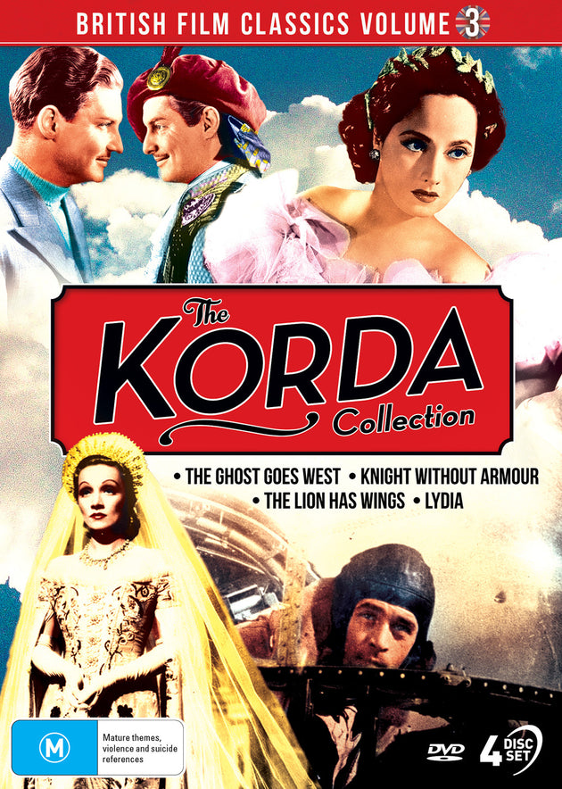 BRITISH FILM CLASSICS: THE KORDA COLLECTION - VOLUME THREE (THE GHOST GOES WEST / KNIGHT WITHOUT ARMOUR / THE LION HAS WINGS / LYDIA)