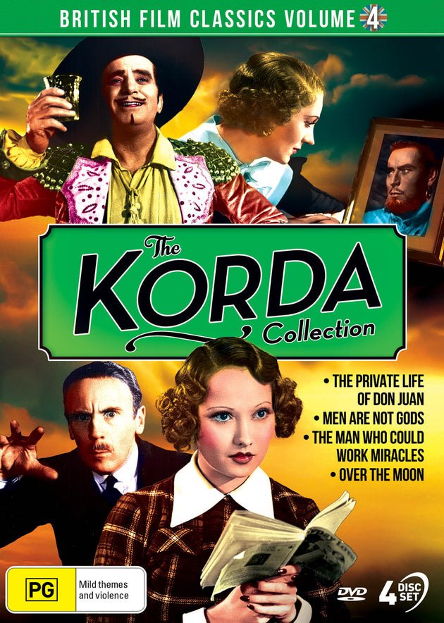 BRITISH FILM CLASSICS: THE KORDA COLLECTION - VOLUME FOUR (THE MAN WHO COULD WORK MIRACLES / MEN ARE NOT GODS / OVER THE MOON / THE PRIVATE LIFE OF DON JUAN)
