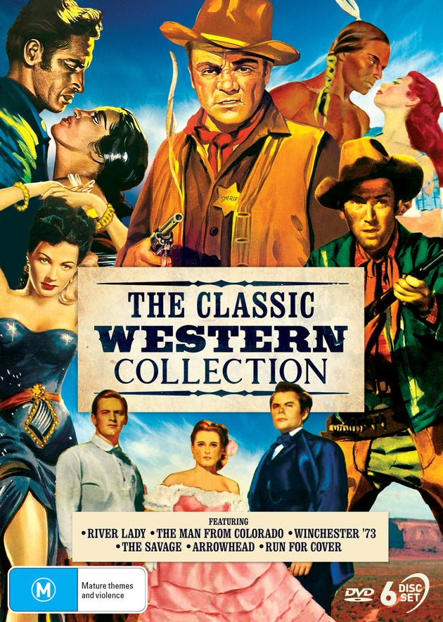 THE CLASSIC WESTERN COLLECTION (RIVER LADY / THE MAN FROM COLORADO / WINCHESTER '73 / THE SAVAGE / ARROWHEAD / RUN FOR COVER)